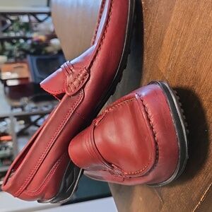 Deer Stag Made In Brazil Womens Burgundy Walking Loafers Leather Size 6.5W